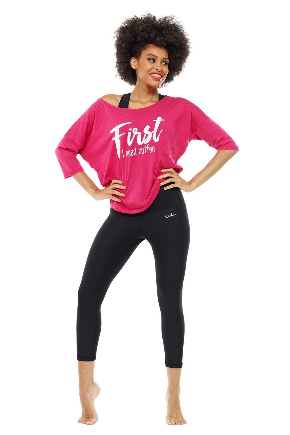 WINSHAPE - Functional Power Shape 7/8-tights „High Waist“ Hwl302, Schwarz, Slim Style, Leggings Donna