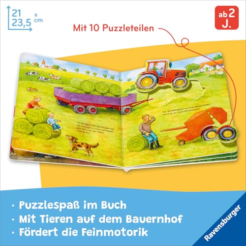 Mein großes Puzzle-Spielbuch: Bauernhof- Kinderbuch ab 2 Jahren, mit 10 Puzzleteilen
