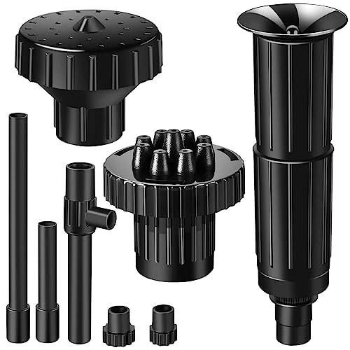 Image of Water Fountain Spray Head Set, All in One Nozzle Kit for Pond Pumps, 3 Fountain Patterns: Blossom, Mushroom and Two-Tier Patterns,-L
