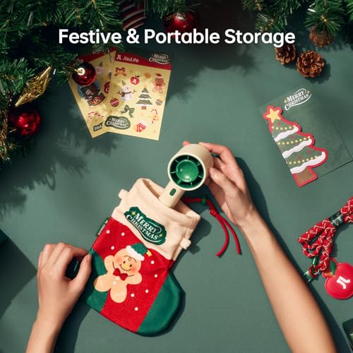 JISULIFE Ventilateur portable 4000 mAh Mini rechargeable, 5 vitesses et jusqu'à 22 h de refroidissement. Idéal pour les voyages, le camping, la plage et le maquillage. Cadeau pour femme, homme – Image 5