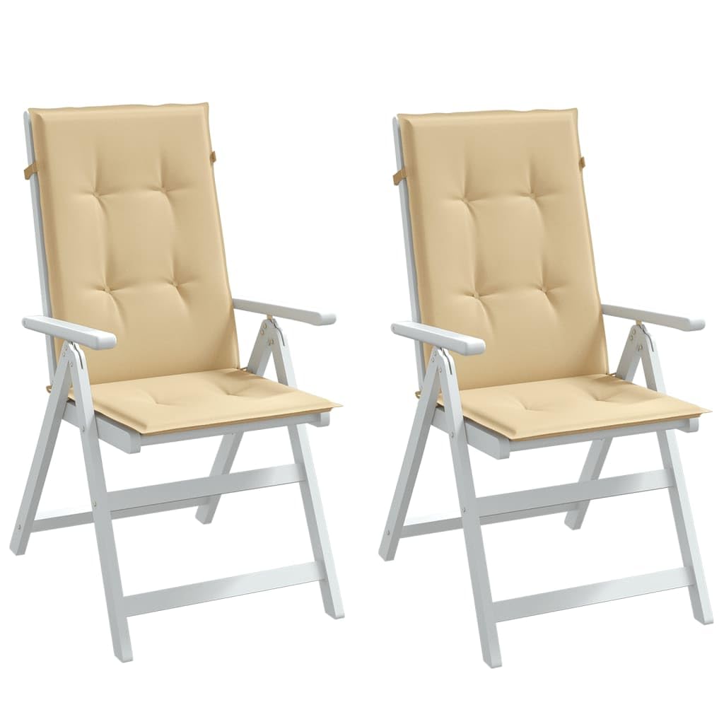 Lot De 2 Coussins De Chaise Dossier Bas Gris Foncé – Oreillers Patio Jardin Extérieur 100x50 Cm