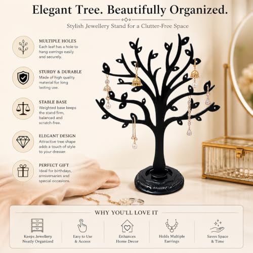 Image of morel JEWEL TREE PLASTIC EARRING ORGANIZERS WITH 29 HOLES FOR STUDS, HANGING EARRINGS, SHOWROOM, EXHIBITION, ROOM DECORATION DISPLAY STAND |PACK OF 2|