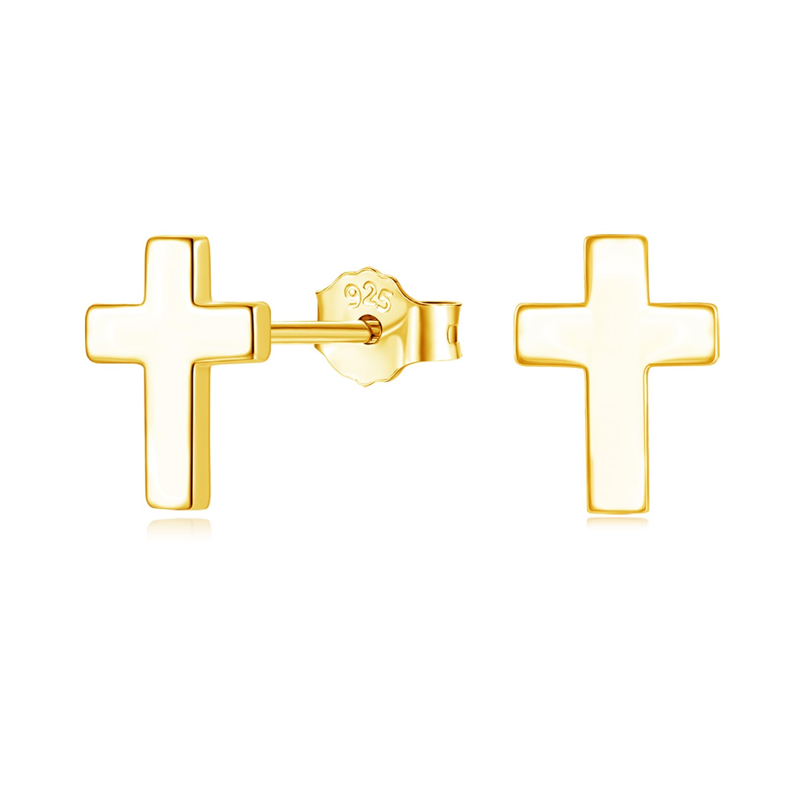 Josfeva 925 Sterling Silber Ohrstecker, Herz Stern Kreuz Ohrstecker für Damen Mädchen, Hypoallergen Knorpel Ohrring Stecker, 925 Silber Flach Einfach Ohr Stecker, Klein Ohrringe Schmuck in Geschenkbox