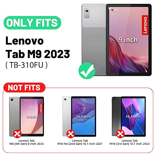 HXCASEAC Case for Lenovo Tab M9 2024/2023 (TB-310FU), with Screen Protector/Rotating Hand Strap/Sturdy Stand, Protective Cover for Lenovo M9 Tablet Case 9 inch, Black - Image 7