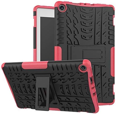 MAOMI Amazon Kindle Fire hd 8 Case 2017 2018 Release 7th 8th Generation,Kickstand Heavy Duty Cover [ NOT fit 2020 Release 10th Generation] (Pink)