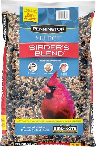Pennington Select Birder's Blend, Wild Bird Seed Mix, Wild Bird Seed for Outside Feeders, 15 lbs