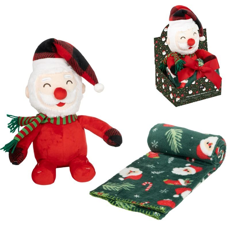 Peluche Papá Noel con Manta 90x75 cm Regalo Navidad