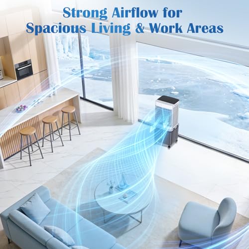 Portable Air Conditioner, 7.9 Gal Portable AC Unit Cooling Fan, Fast Cooling Evaporative Air Cooler with Remote & Timer, 3 Speed Windowless air conditioner for Bedroom, Garage,Pati image 1