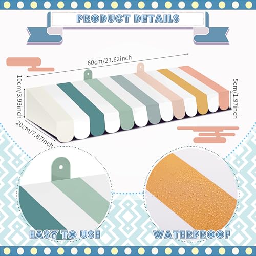 Image of Boao 4 Pcs 3D Cardboard Awning Decor,Morandi Color,Boho Style | Paper Awning, Circus Carnival Theme, For Bulletin Board, Lemonade Stand, Bakery & Ice Cream Truck, Wall Window Backdrop