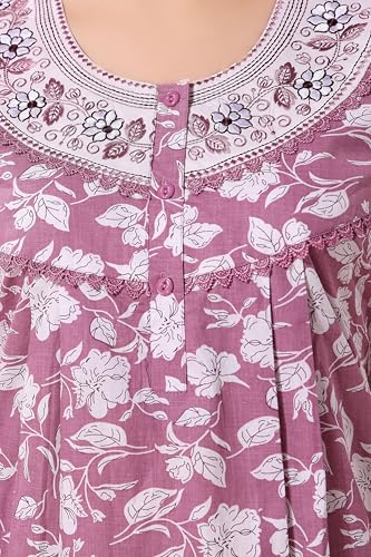 Image of Soulemo Women's Pure Cotton Floor Length Nighty 1682