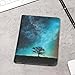 kwmobile Case Compatible with Kobo Clara BW/Colour - Case PU Leather Cover with Magnet Closure, Stand, Strap, Card Slot - Cosmic Nature Blue/Grey/Black
