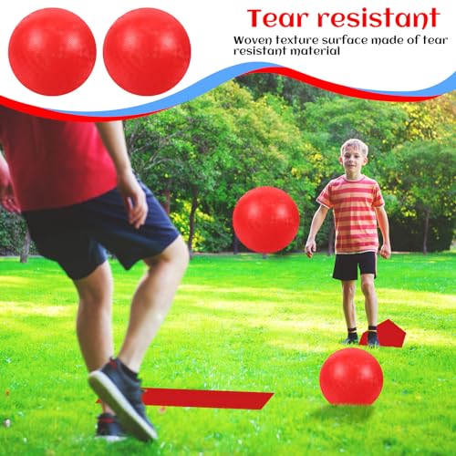 Hiboom 10 Pcs 16 Pcs Sports Kickball Set for Kids Adults, 10 Inch, Red - image 4