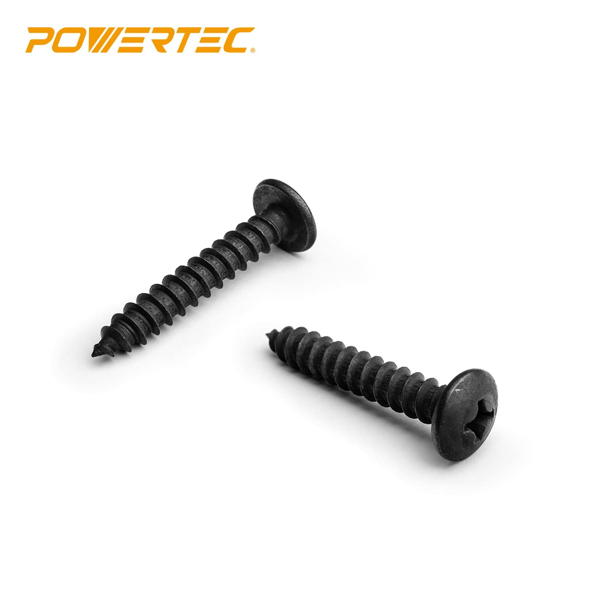 POWERTEC #14 x 1.5 Wood Screws – 100 PCS Zinc-Plated Self-Tapping Flat Head Phillips Screws with Deep Thread for Crafts, Wood, Drywall (QWS1008) (Pack of 2)