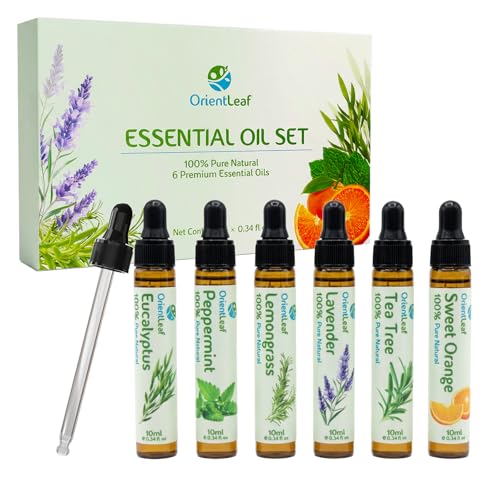Essential Oils for Diffusers for Home Birthday Gifts Teacher Gifts for Women Diffuser Oil for DIY Candle Aromatherapy Humidifiers Peppermint Tea Tree Lavender Eucalyptus Orange Citronella
