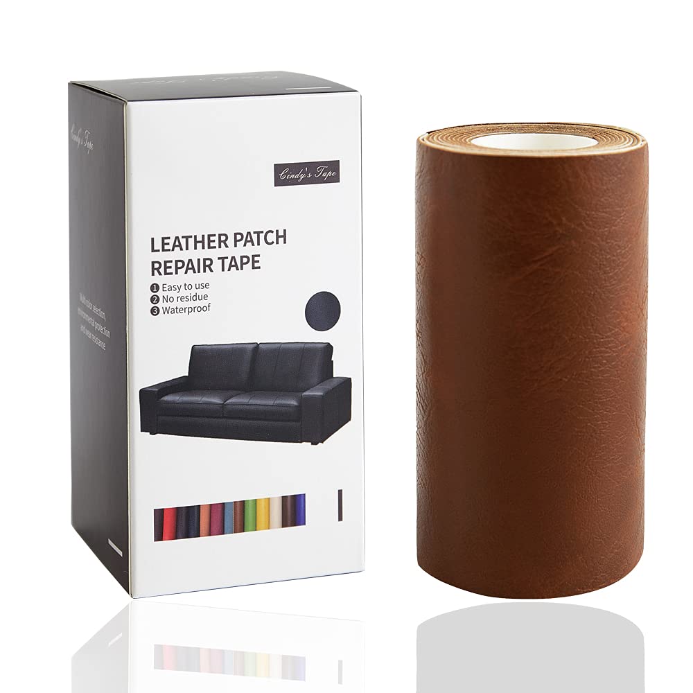 Leather Repair Tape kit Patch Heavy Duty, Retro Tan 4 x 60inch Self Adhesive Patch for Couch,Sofa,Car Seat,Furniture, Drivers Seat,Computer Chair