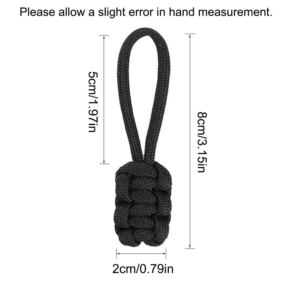 SEIWEI 10 Pieces Nylon Zipper Replacement Pull Rope Universal Zipper Nylon Zipper Repair Kit Slider Pull Tab Woven Pull Rope (Assorted Colors), 8*2cm/3.15*0.79in