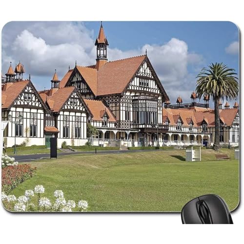Tapis De Souris, Nouvelle-Zélande Rotorua Tudor Towers Architecture Accueil Tapis De Souris De Jeu Antidérapante Tapis De Souris Gamer Portable Souris De Gaming pour Pc Souris 25X30Cm