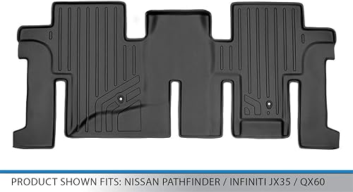 Miniatura 3 de SMARTLINER Alfombrillas de suelo de ajuste personalizado, forro de segunda fila, color negro, compatibles con Nissan Pathfinder 2013-2020/Infiniti