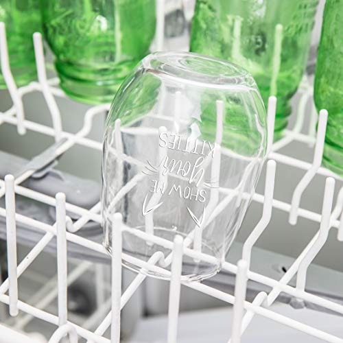 Show Me Your Kitties - Funny Wine Glass 15Oz - Christmas Gift Idea For Cat Lovers - Birthday Gift For Women, Girlfriend, Wife - Gag Gift - Evening Mug #TOP3