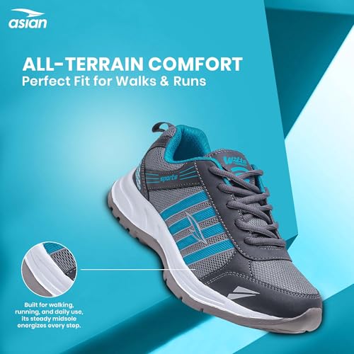 Image of ASIAN Wonder-21 Men's Running Shoes | Lace-Up Shoes with Lightweight Mesh Upper | Cushioned Comfort & Durable Grip for Daily Use