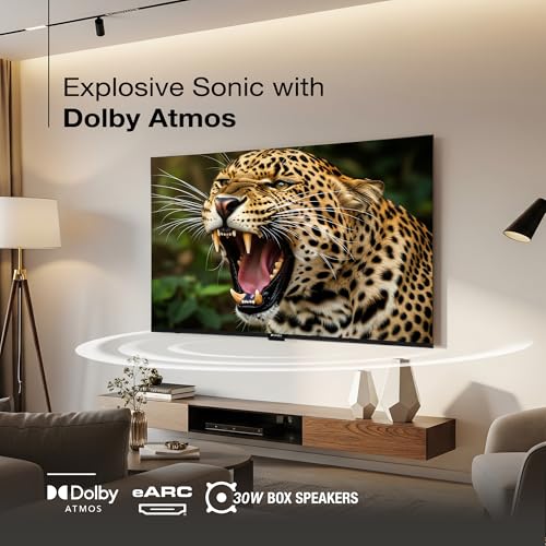Image of SANSUI 127cm (50) 4K QLED Google TV with Dolby Vision, HDR10+, Dolby Atmos, HSR 120Hz Refresh Rate, MEMC, 30W Surround Sound, FloLED Panel JSW50UG23Q (Black)