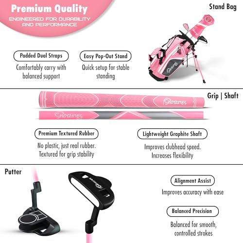 Kids Golf Club Set with Stand Bag for Toddlers 34–38 Inches
