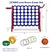 Costzon Giant 4-in-A-Row, Jumbo 4-to-Score Giant Game w/Basketball Hoop, Ring Toss, Quick-Release Slider, 42 Jumbo Rings, Indoor Outdoor Family Connect Game for Kids & Adults, Backyard Games, Red