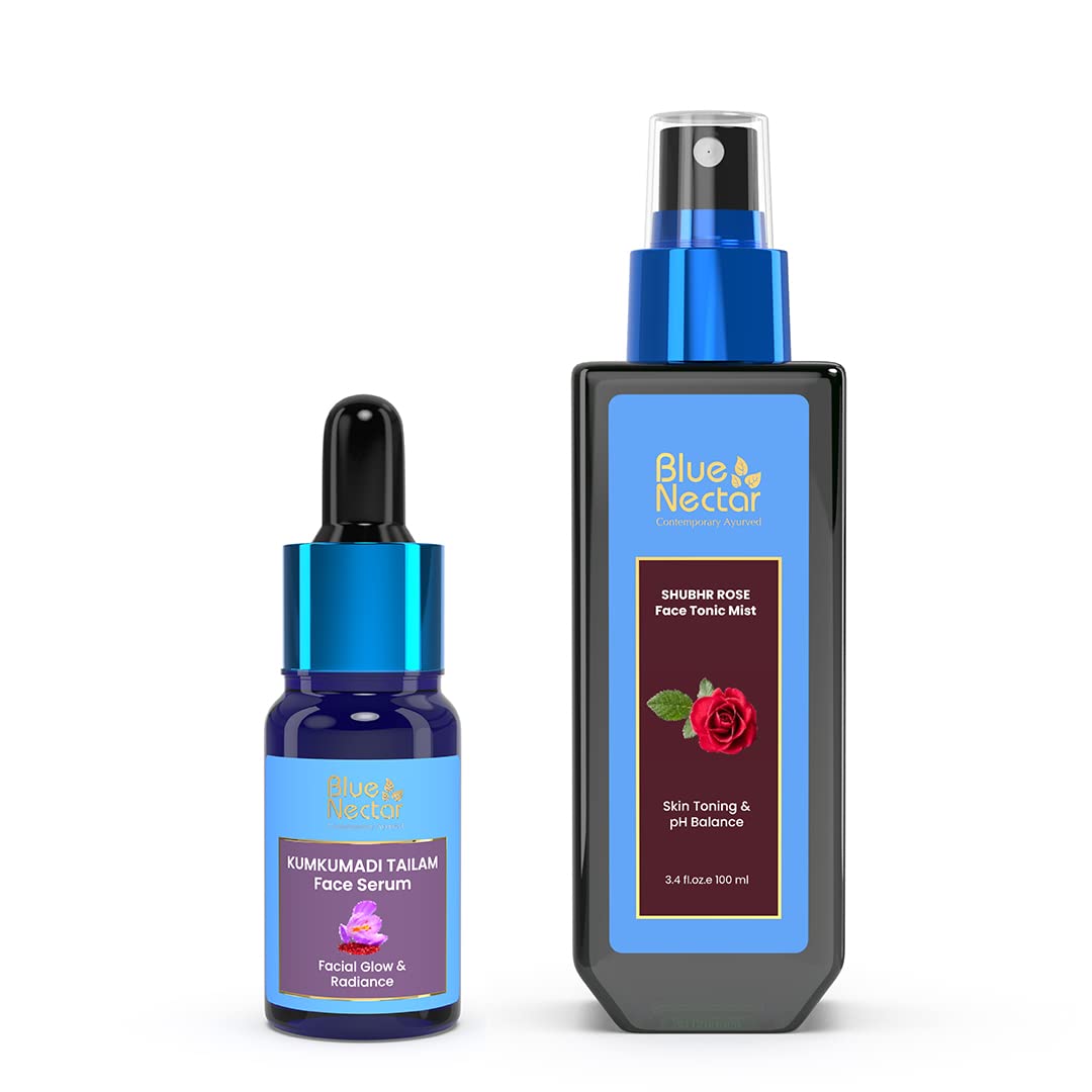 Blue Nectar Kumkumadi Face Serum 10ml & Rose Face Mist 100 ml