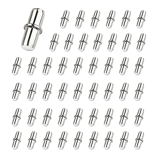 CORTNEY 50 Piezas Soporte para Balda, 5mm Clavijas de Soporte de Estante, Soportes Estanterias, Portaestantes, para Estantes Muebles Armario Estantería Librería Cover