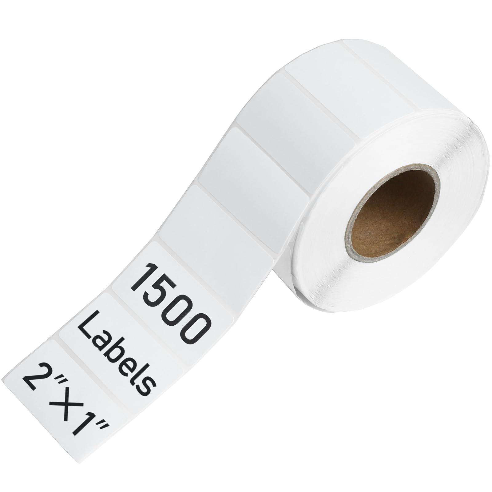 Etiquetas térmicas directas de 2 x 1 pulgada, 1500 etiquetas blancas por rollo para código de barras, impresión de direcciones de