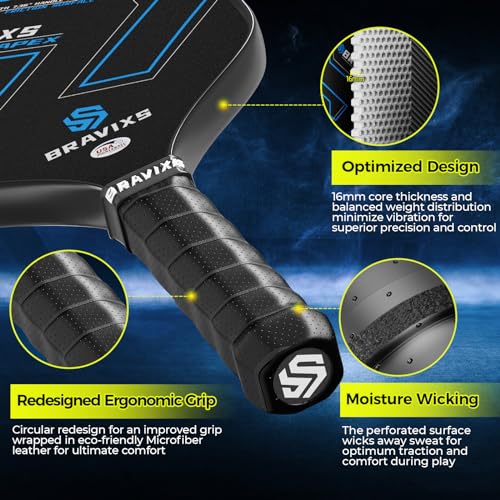 Bravixs Pickleball Paddles Set Of 2 Usapa Approved T700 Raw Carbon Fiber Pickleball Paddle thumb #2