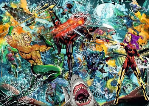 Ravensburger DC Collector's Edition - Puzzle de 1000 piezas Aquaman con tecnología Softclick y diseño llamativo para fans de DC miniatura 2