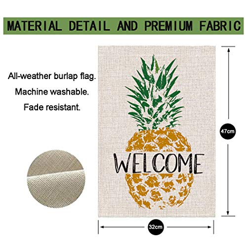 Chengxun HYQ-03 Pineapple Welcome Summer Garden Flag Double Sided Hello Summer Flag Watercolor Fruit Pattern Yard Flag Farmhouse Outdoor Decoration 12X18 Inch thumb #2