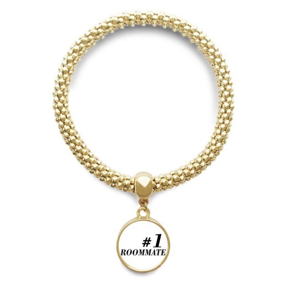 DIYthinkerNumber.1 Roommate Graduation Season Golden Bracelet Round Pendant Jewelry Chain