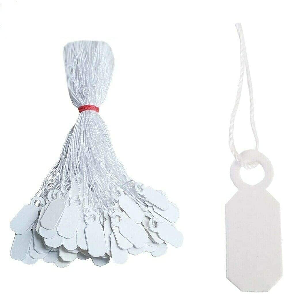 New White Strung Swing Tie Tickets Price Label Tags Size - View #6