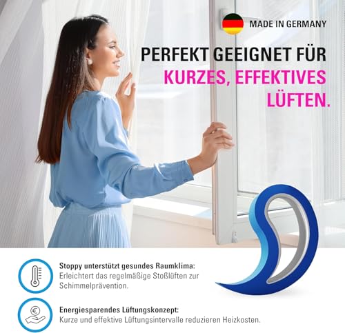 Stoppy, Stoppi, Fensterstopper, Türstopper, Türkeil, Türhaken, Fensterklammer, 4er Set (erhältlich in 14 Farben) (schwarz)