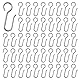 100 Stück Vorhanghaken, Haken für Vorhänge, Haken für Vorhänge, aus Zink, für dekorative Schiene, Türvorhang (Silber)