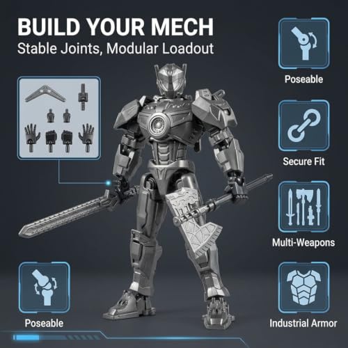 Image of Black Wanderer T13 Action Figure, Self Assembled Titan 13 Robot