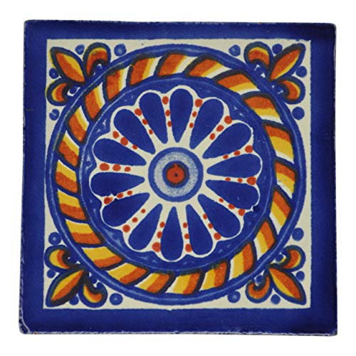 Carrelage en céramique mexicaine - 10,5 cm - fait à la main et éthiquement négocié par Tumia LAC  Lot de 10