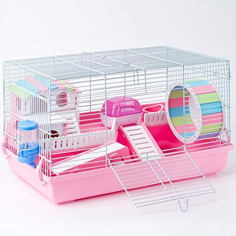 ROBUD Large Hamster Cage Gerbil Haven Habitat Small Animal Cage (Pink) Cover