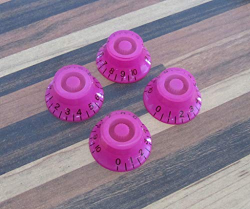 Guitar Parts for 4X Purple W/Black Number for LP Guitar Knob Top Hat Knobs Bell Knobs for Les Paul