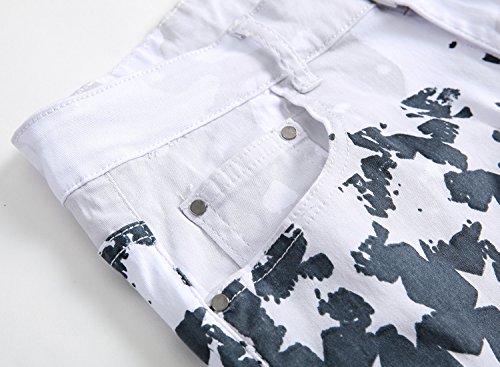 Men`s Patriotic USA American Flag Stretchy Jeans Pants3