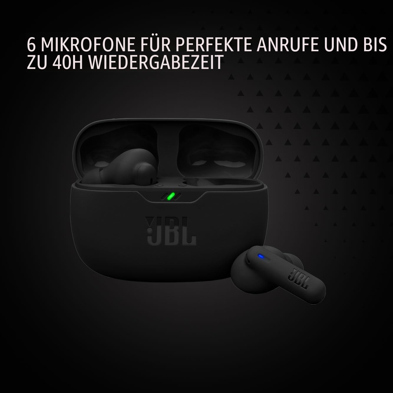 JBL Wave Beam 2, Kabellose Bluetooth-In-Ear-Kopfhörer mit Noise-Cancelling, 40 h Wiedergabezeit, JBL Pure Bass Sound, Smart-Ambient-Technologie und Multipoint-Verbindung, Schwarz