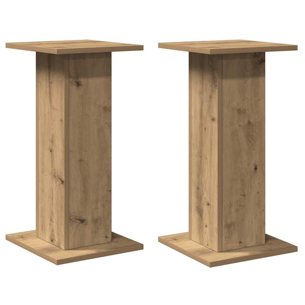 Generico Supporti Altoparlanti 2 pz Rovere 30x30x60 cm in Multistrato,Marrone,12.1kg,852662