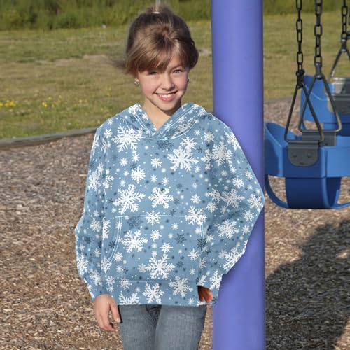 Kids Hoodies Sweaters Christmas Xmas Snowflake Hooded Sweatshirts with Big Pockets for Boys Girls B04003934