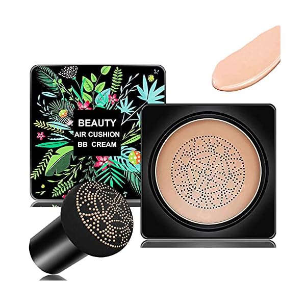 Mushroom Head Air Cushion CC Cream Foundation BB Cream Foundation Makeup Moisturizing CC Cream Liquid Foundation,Concealer Lasting Makeup Foundation Even Skin Tone Makeup Base Primer(Natural)