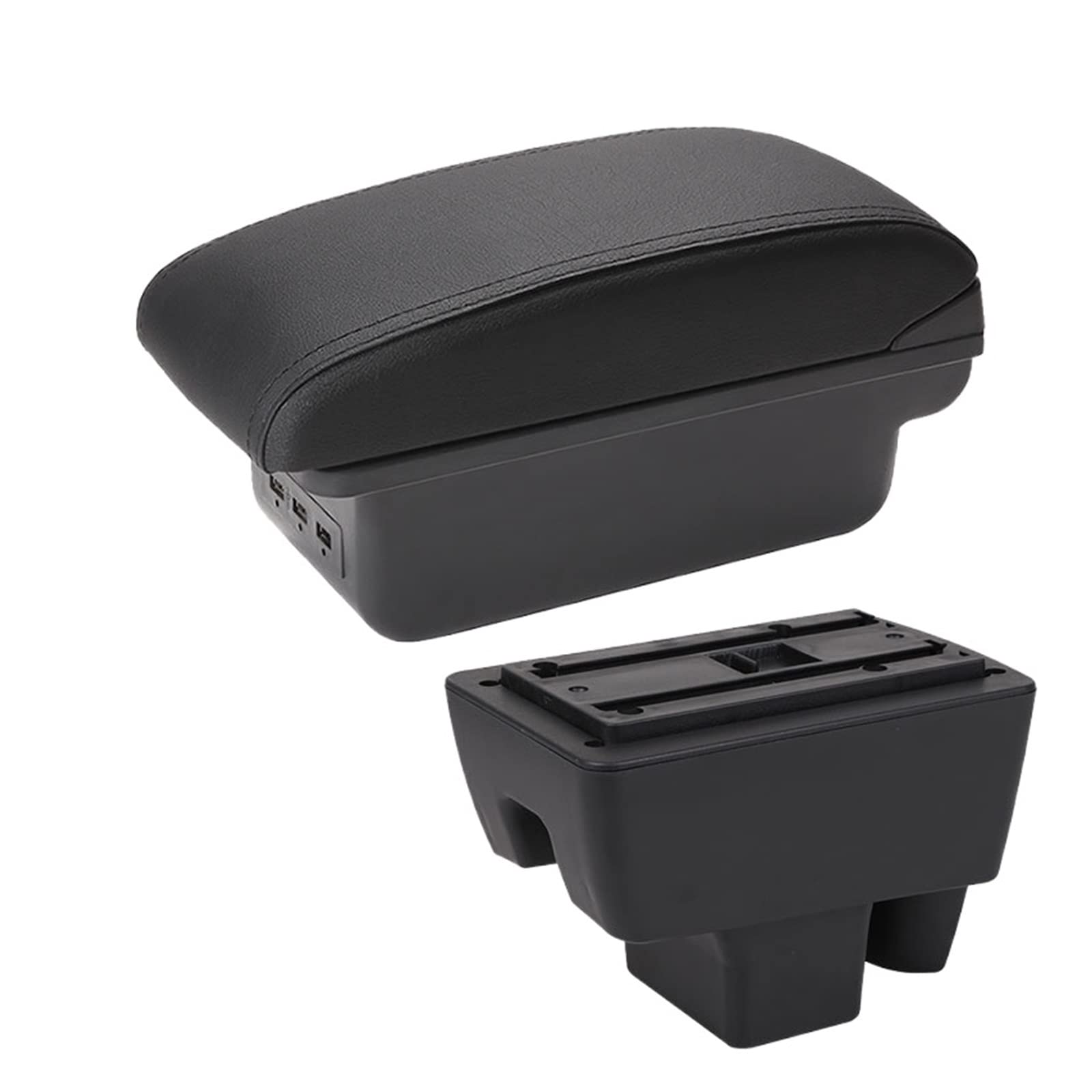 For VW For Polo 2020 2021 Car Armrest Car Armrest Box Retrofit Car Accessories Interior Details Storage Box(B2 3USB)