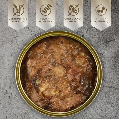 Lecker.Pet® | 6 x 400 g Josie's 100% Muskelfleisch Rind Hunde Nassfutter | Hochwertiges Hundefutter | Natürlich & ohne Zusatzstoffe | Reich an Proteinen & Mineralien | Getreidefrei & ohne Zucker