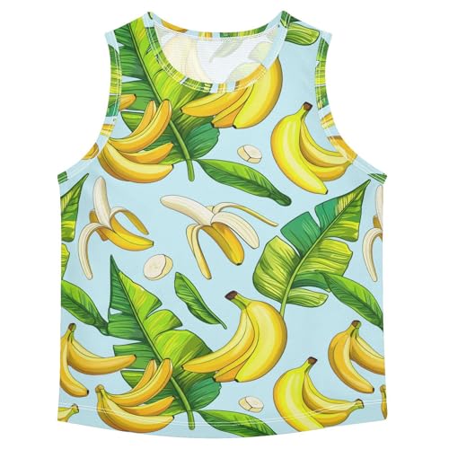 Banana Leaves Blue Boys Tank Tops Sleeveless Tank Top Shirts Undershirts for Sports,3T