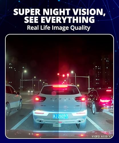 VIOFO Dash Cam A119 V3 2K 2560x1440P Quad HD+ 60FPS Front Car Dash Camera, 5MP STARVIS Sensor, 140-Degree Wide Angle, GPS Included, Buffered Parking Mode, True HDR, Motion Detection, Time Lapse